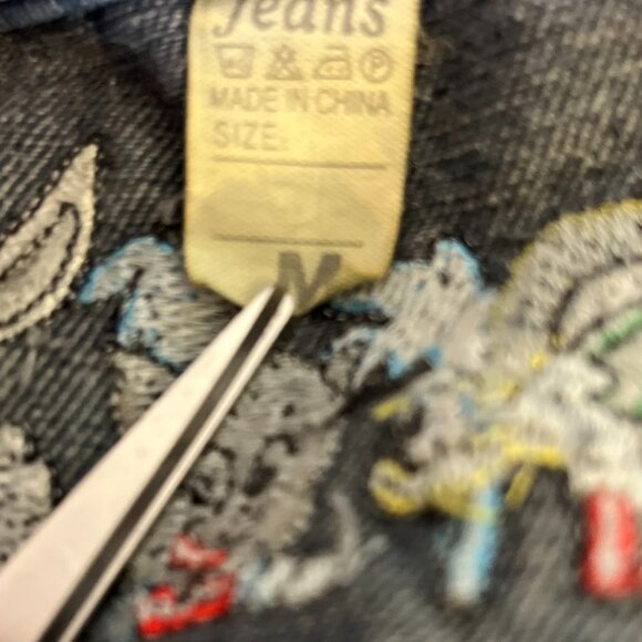 Looney Tunes Cool Trendy Destressed Summer Beach Overall's Sz Med - Picture 9 of 11